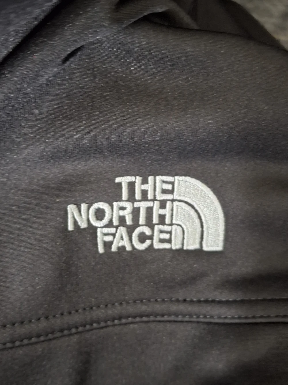 The North Face Black Softshell Jacket with Quadd Logo, Size XXL